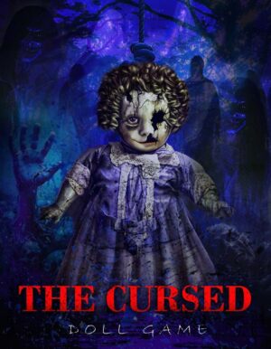 A cursed doll hanging with a room with a broken eye